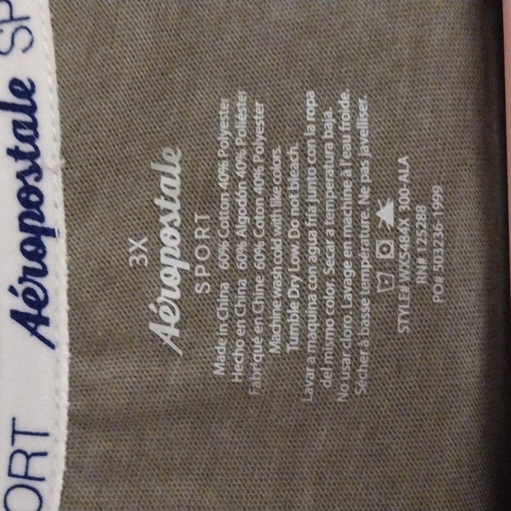 Aero Sport Women's Plus Size Olive Green T-Shirt - Size 3X - Picture 3 of 5